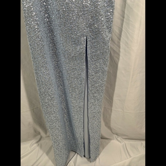 NWT $265 Aidan by Aidan Mattox One-Shoulder Sequin‎ Gown Mist [ SZ 8 ] #E923 - Picture 5 of 12